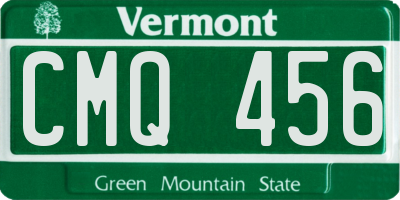 VT license plate CMQ456