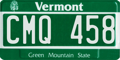 VT license plate CMQ458
