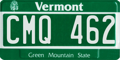 VT license plate CMQ462