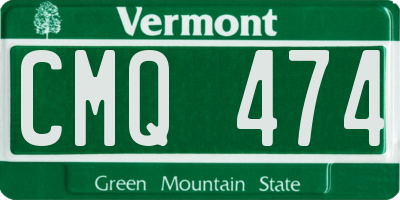 VT license plate CMQ474
