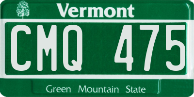 VT license plate CMQ475