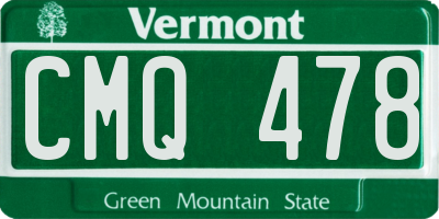 VT license plate CMQ478