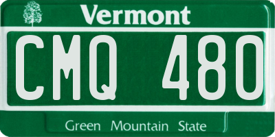 VT license plate CMQ480