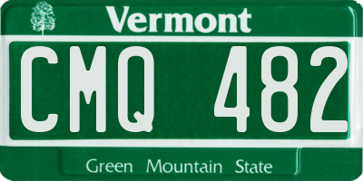 VT license plate CMQ482