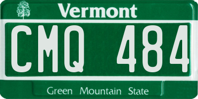 VT license plate CMQ484