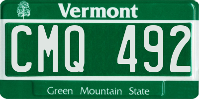 VT license plate CMQ492