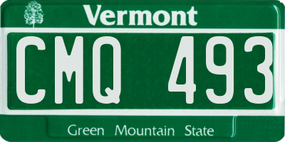 VT license plate CMQ493