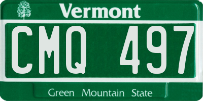 VT license plate CMQ497