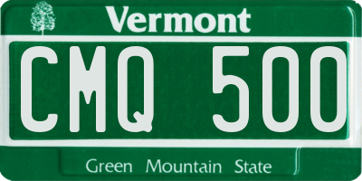 VT license plate CMQ500