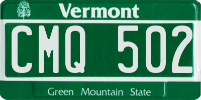 VT license plate CMQ502