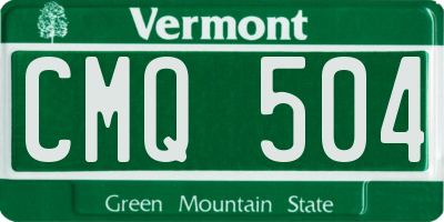 VT license plate CMQ504