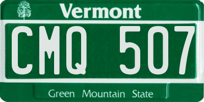 VT license plate CMQ507