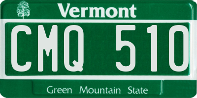 VT license plate CMQ510
