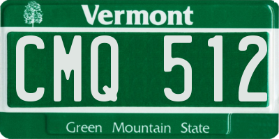 VT license plate CMQ512
