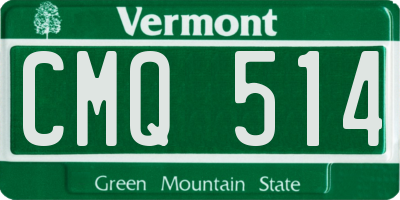 VT license plate CMQ514