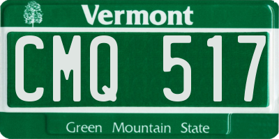 VT license plate CMQ517