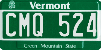 VT license plate CMQ524