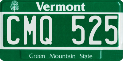 VT license plate CMQ525