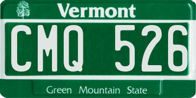 VT license plate CMQ526