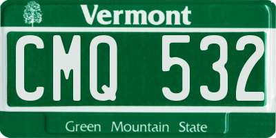 VT license plate CMQ532