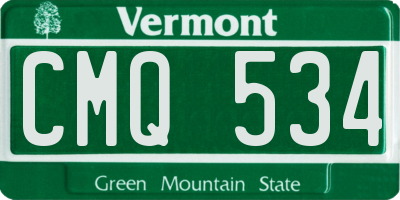 VT license plate CMQ534