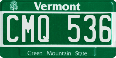 VT license plate CMQ536