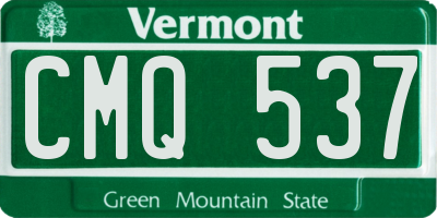 VT license plate CMQ537