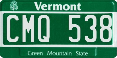 VT license plate CMQ538