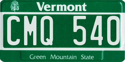 VT license plate CMQ540