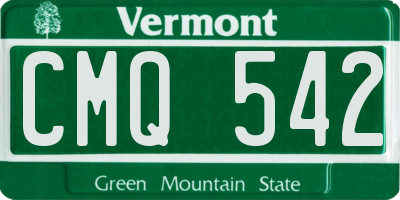VT license plate CMQ542