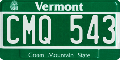 VT license plate CMQ543