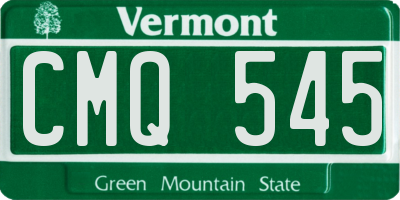 VT license plate CMQ545