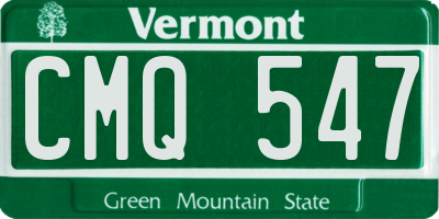 VT license plate CMQ547
