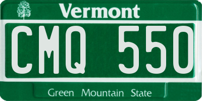 VT license plate CMQ550