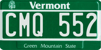 VT license plate CMQ552
