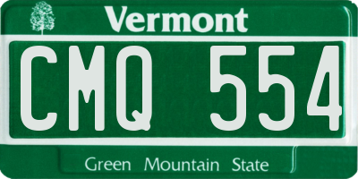 VT license plate CMQ554