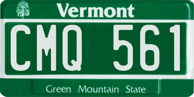 VT license plate CMQ561