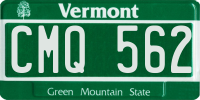 VT license plate CMQ562