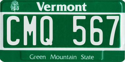 VT license plate CMQ567