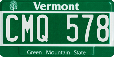 VT license plate CMQ578