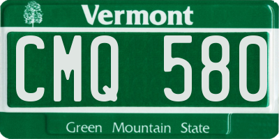 VT license plate CMQ580