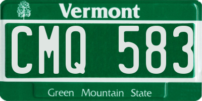 VT license plate CMQ583