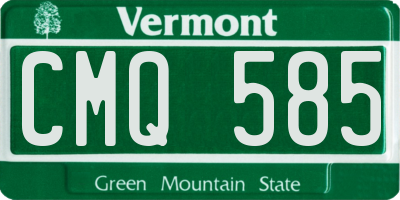 VT license plate CMQ585