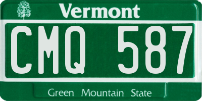 VT license plate CMQ587