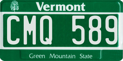 VT license plate CMQ589
