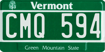 VT license plate CMQ594