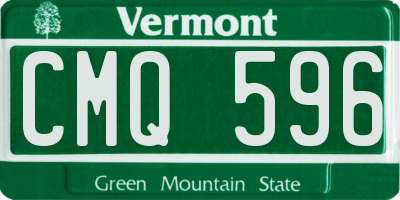 VT license plate CMQ596