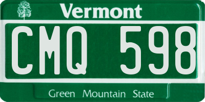 VT license plate CMQ598