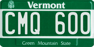 VT license plate CMQ600
