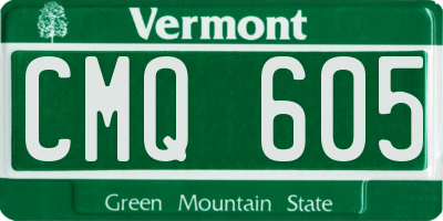 VT license plate CMQ605